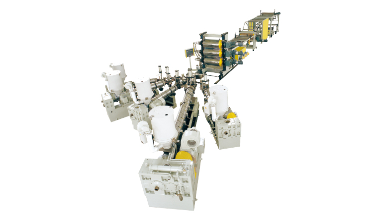 PP/EVA/EVOH/PS/PE多层共挤阻隔片材生产线